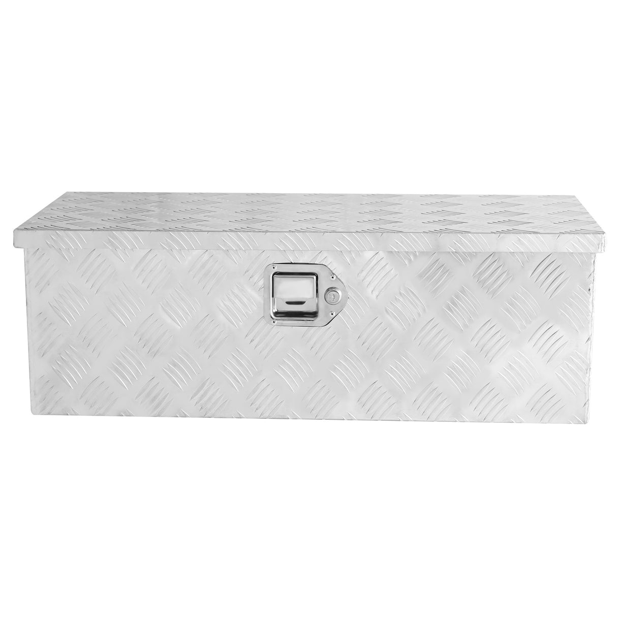 30 Inch Truck Box Heavy Duty Silver Aluminum 5 Bar Tread Tool Long Box with Lock Keys 30.1"×12.8"×10.4"