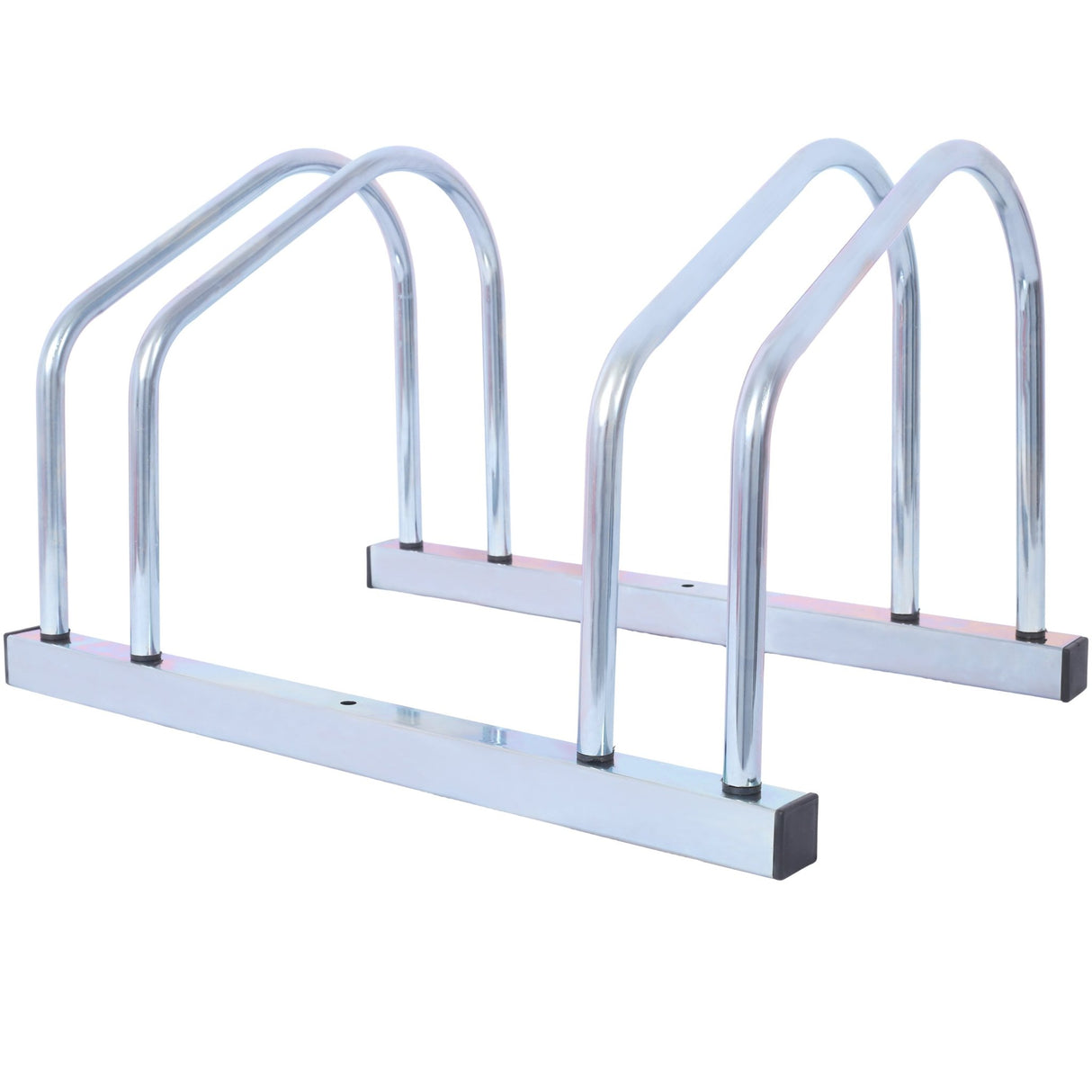 2 Bikes Floor Bike Stand Parking Rack 22 - 28" Wheel Max Tire Width 2.15" Galvanization - Fab Heavy Parts
