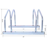 2 Bikes Floor Bike Stand Parking Rack 22 - 28" Wheel Max Tire Width 2.15" Galvanization - Fab Heavy Parts