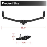 2“ Class 3 Heavy Duty Steel Tow Hitch Receiver with Hitch Lock Pin Compatible with 2003 - 2008 Honda Pilot All Models 2001 - 2006 MDX All Models - Fab Heavy Parts