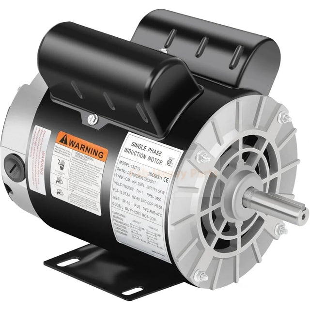 2 HP SPL Air Compressor Motor Single Phase 3450 RPM Electric Motor AC 115/230V 15/7.5A 56 Frame 5/8" Shaft Diameter Commercial - Duty CCW Rotation 1.88" Shaft Length for Air Compressors - Fab Heavy Parts