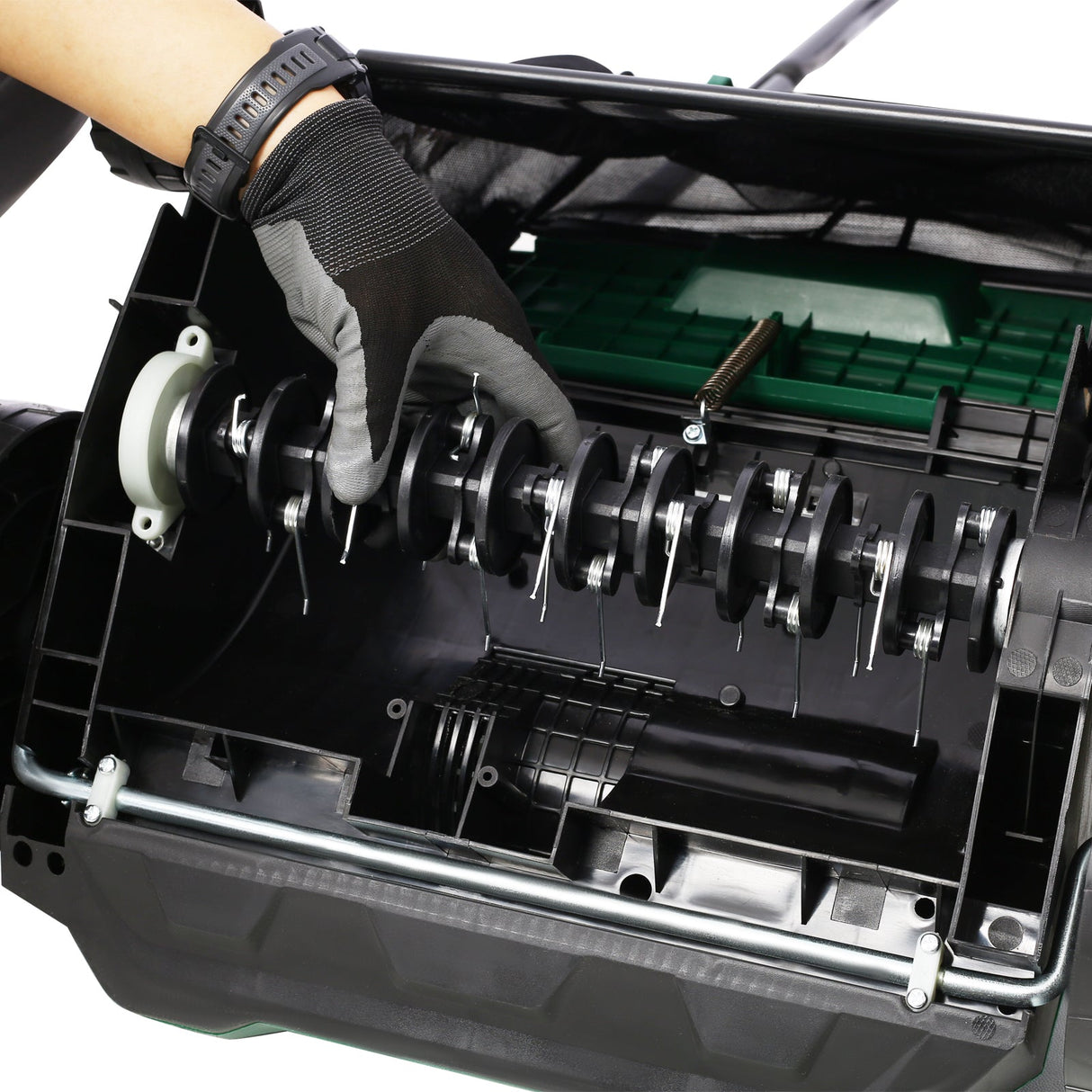 2 - in - 1 13Inch Electric Dethatcher Scarifier 12 Amp with Removable Collection Bag Extra Large 31.7QT - Fab Heavy Parts