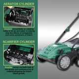 2 - in - 1 13Inch Electric Dethatcher Scarifier 12 Amp with Removable Collection Bag Extra Large 31.7QT - Fab Heavy Parts