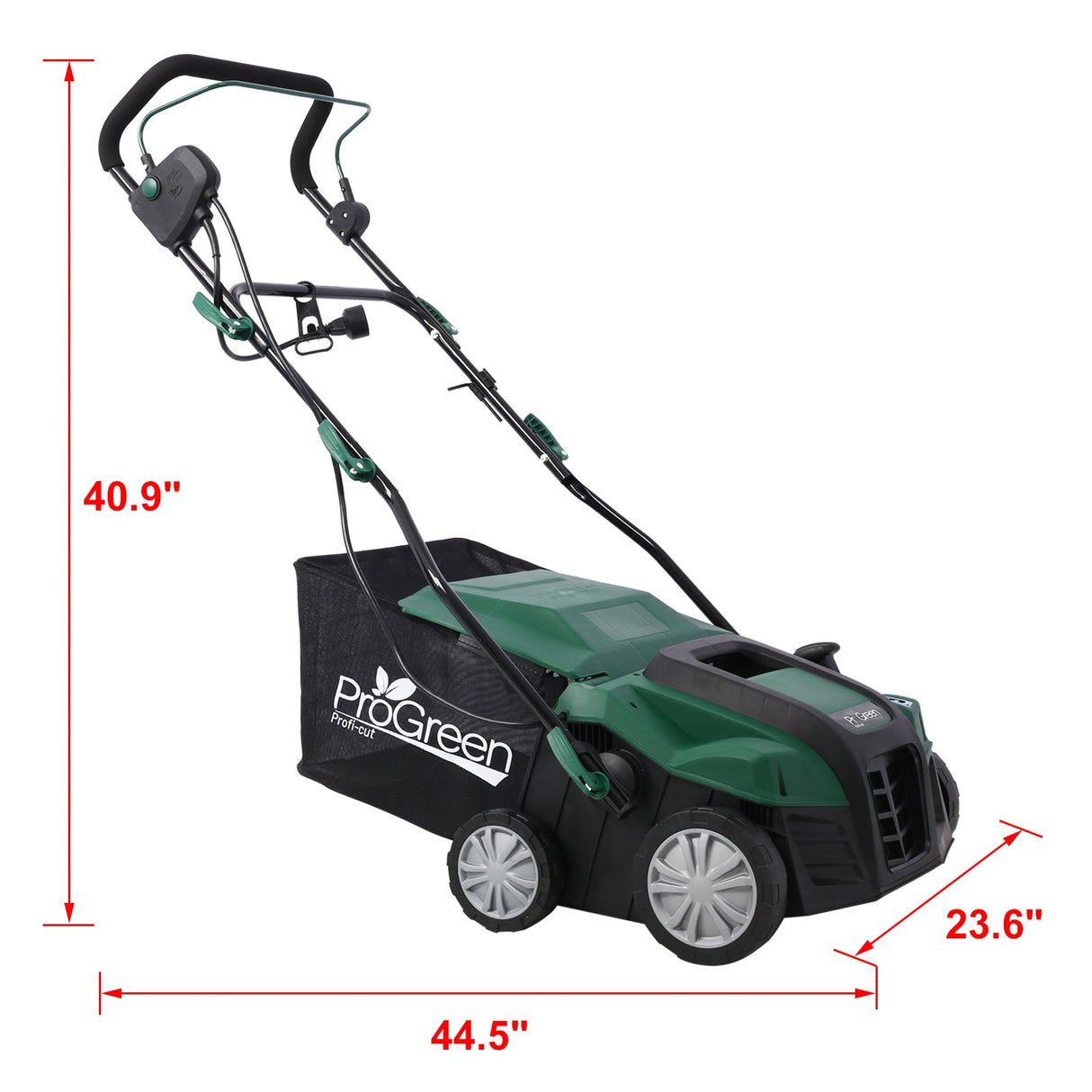 2 - in - 1 16Inch Electric Dethatcher Scarifier 15 Amp with Removable Collection Bag Extra Large 58QT - Fab Heavy Parts