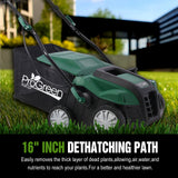 2 - in - 1 16Inch Electric Dethatcher Scarifier 15 Amp with Removable Collection Bag Extra Large 58QT - Fab Heavy Parts
