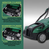 2 - in - 1 16Inch Electric Dethatcher Scarifier 15 Amp with Removable Collection Bag Extra Large 58QT - Fab Heavy Parts