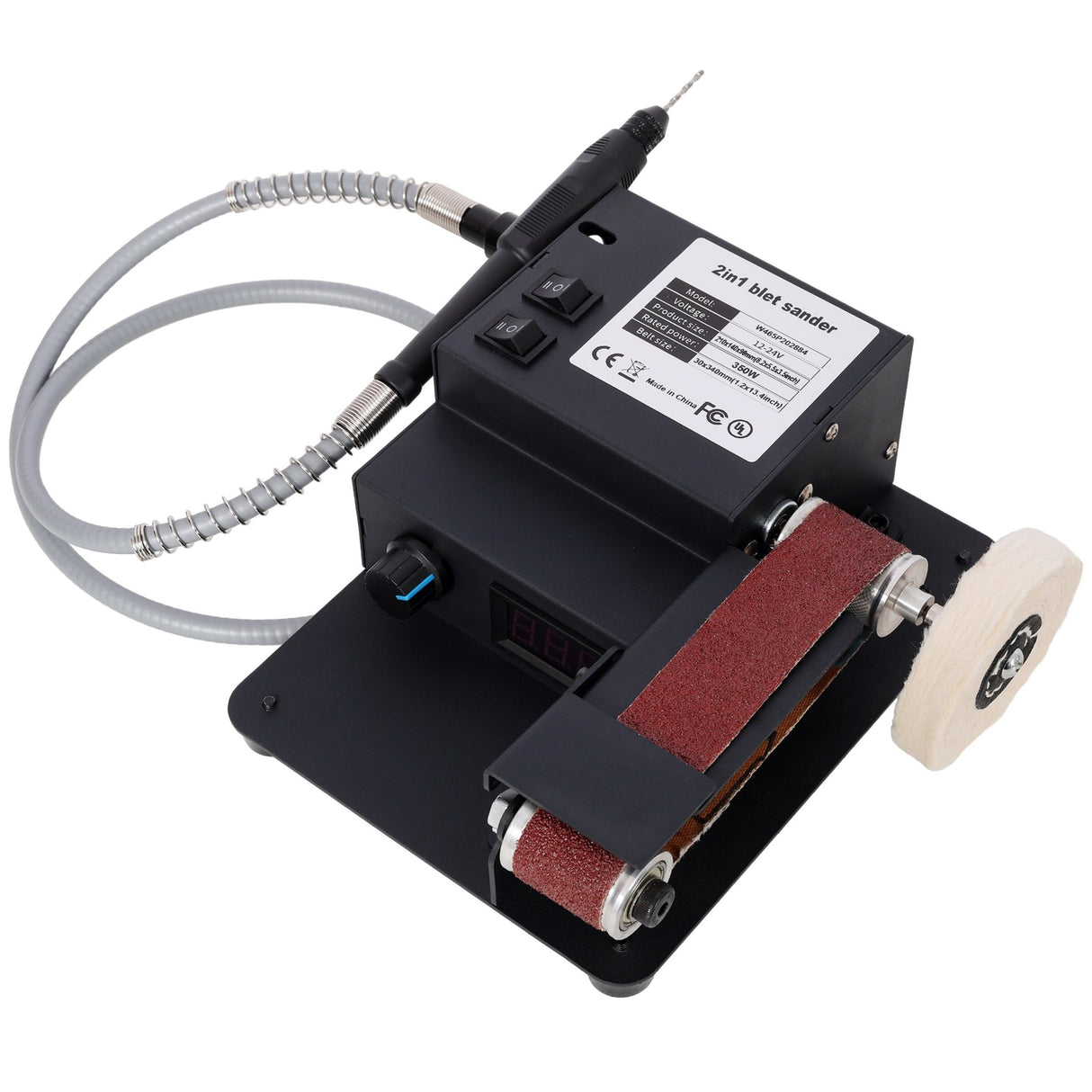 2 - in - 1 Belt Sander 350W Dual Motor Rotary Desktop Polisher - Fab Heavy Parts