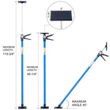 2 Pack Adjustable Support Pole Steel 3rd Hand System Rod for Jacks Cargo Bars Drywalls Cabinet Jacks for Installing Cabinets Extends from 45 to 114 Inch with Carrry Bag - Blue - Fab Heavy Parts