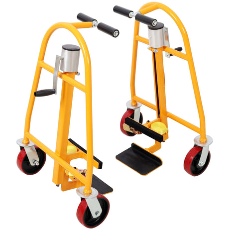 2 Pack Heavy Duty Furniture and Crate Mover Industrial Machinery Mover - Yellow - Fab Heavy Parts