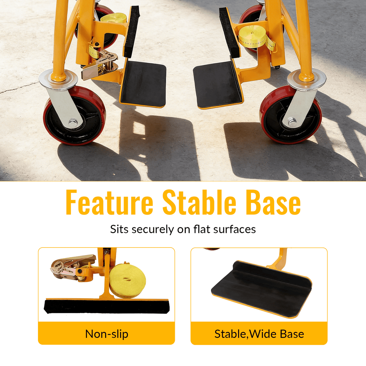 2 Pack Heavy Duty Furniture and Crate Mover Industrial Machinery Mover - Yellow - Fab Heavy Parts