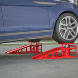 2 Pack Hydraulic Car Ramps 5T 11000lbs Low Profile Car Lift Service Ramps Truck Trailer Garage - Red - Fab Heavy Parts