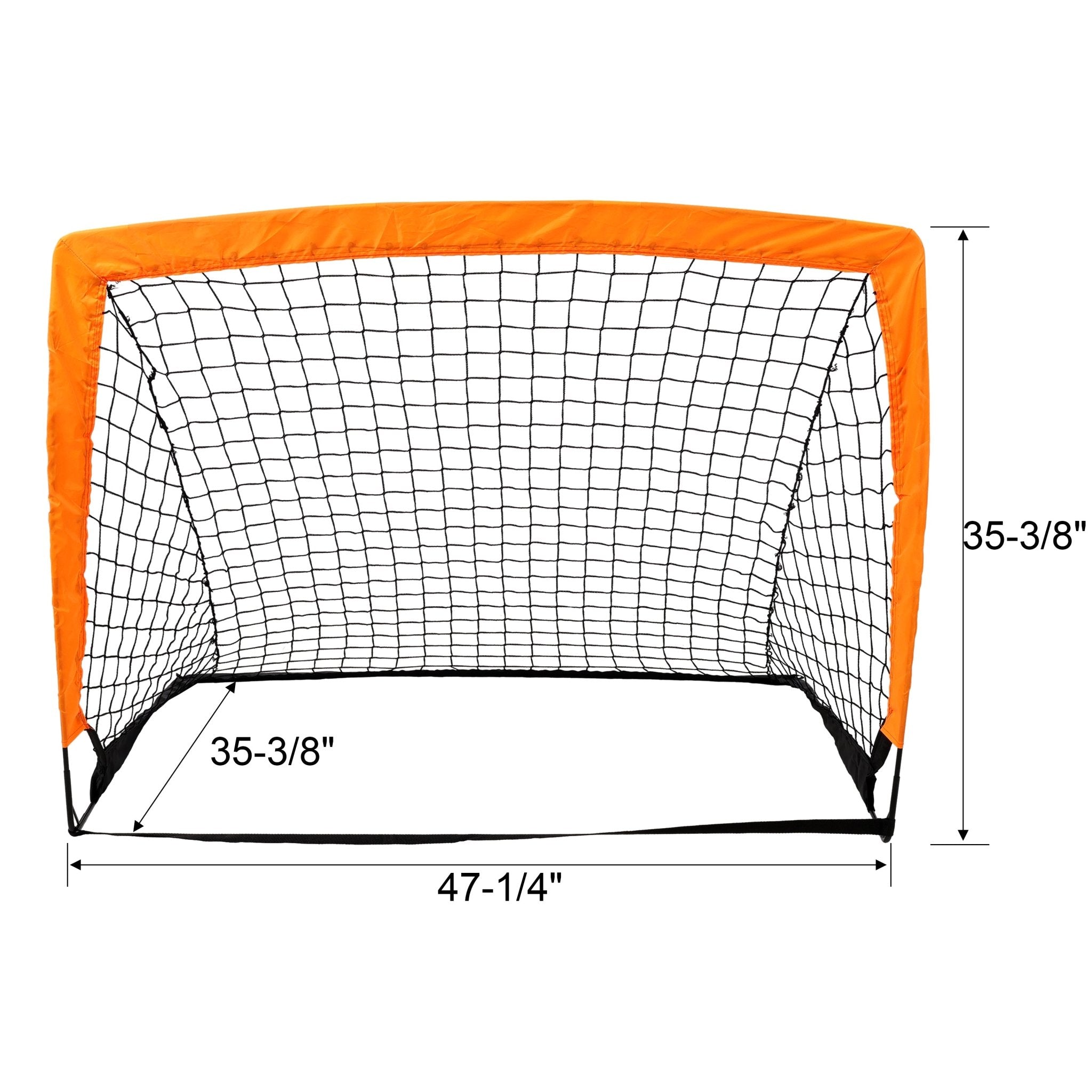 2 Pack Pop Up Soccer Goals Portable Soccer Nets for Backyard Games & Soccer Training - Orange - Fab Heavy Parts