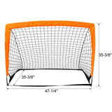 2 Pack Pop Up Soccer Goals Portable Soccer Nets for Backyard Games & Soccer Training - Orange - Fab Heavy Parts