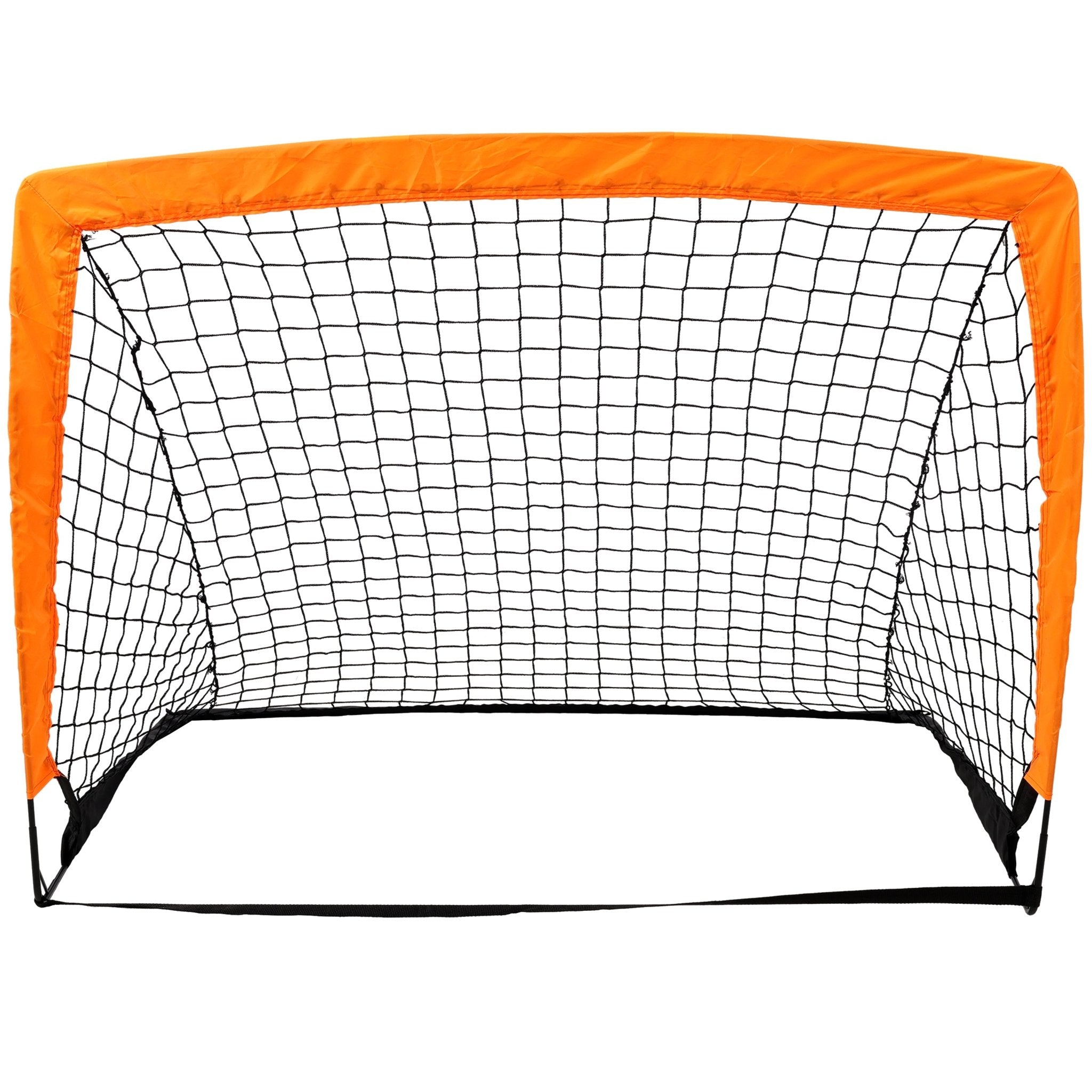 2 Pack Pop Up Soccer Goals Portable Soccer Nets for Backyard Games & Soccer Training - Orange - Fab Heavy Parts
