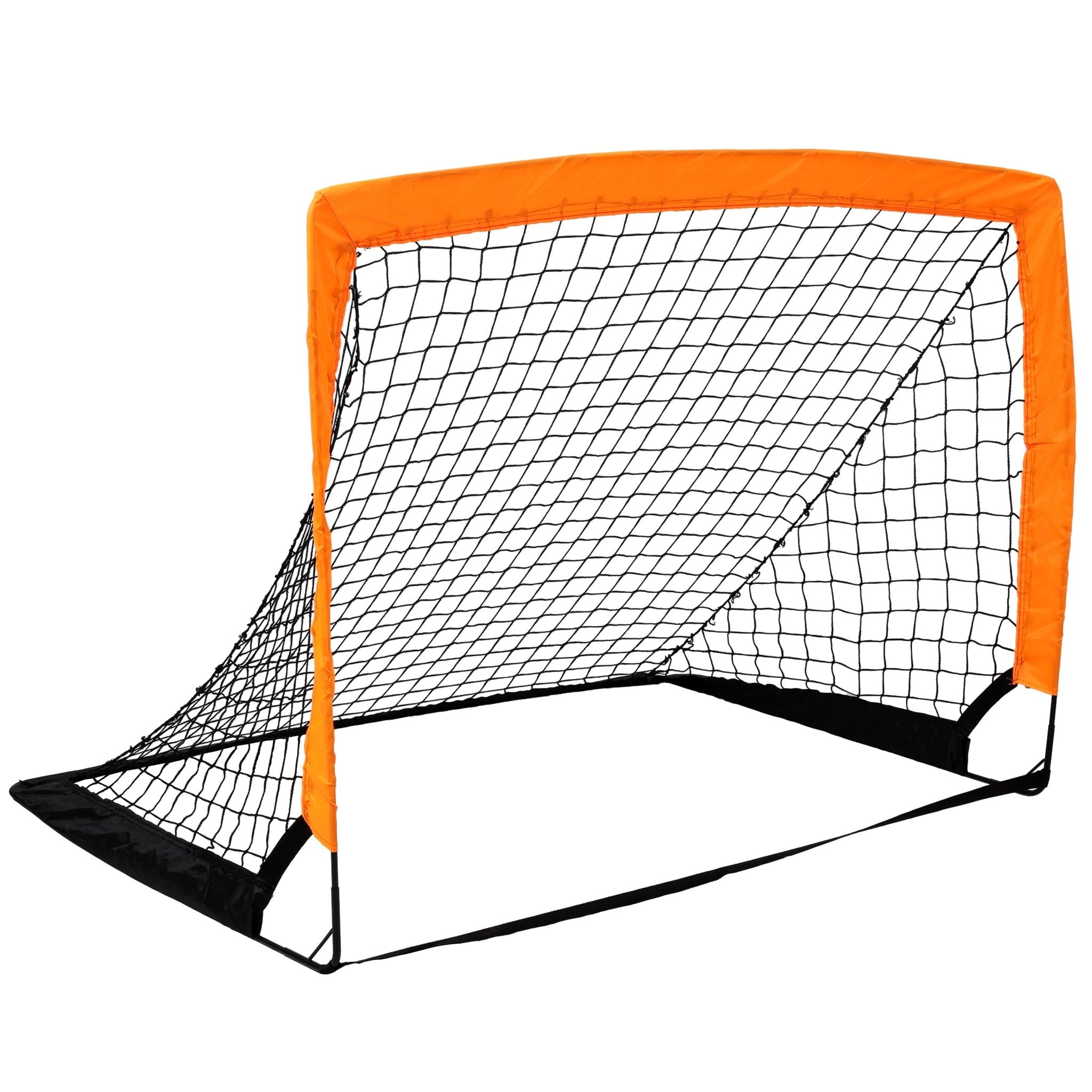 2 Pack Pop Up Soccer Goals Portable Soccer Nets for Backyard Games & Soccer Training - Orange - Fab Heavy Parts