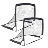 2 Pack Pop Up Soccer Goals Portable Soccer Nets for Kids Youth Adults Outdoor Soccer Goal Set - Black - Fab Heavy Parts