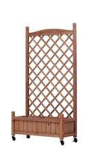 2 Pack Raised Garden Bed with Trellis Wooden Planter Box & Plant Stand with Climbing Racks - Fab Heavy Parts