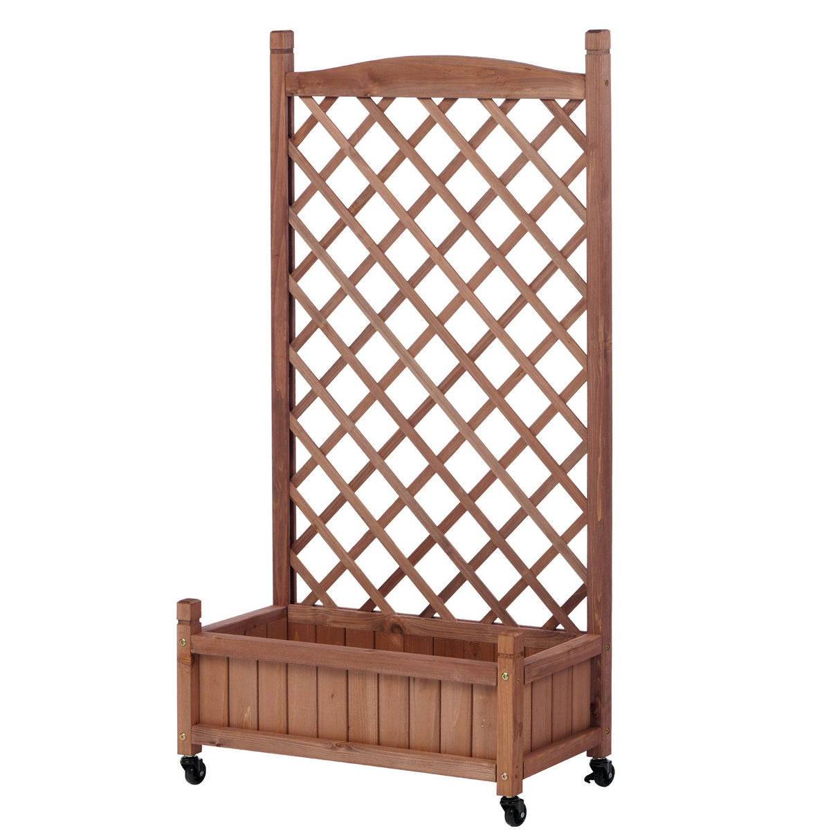 2 Pack Raised Garden Bed with Trellis Wooden Planter Box & Plant Stand with Climbing Racks - Fab Heavy Parts
