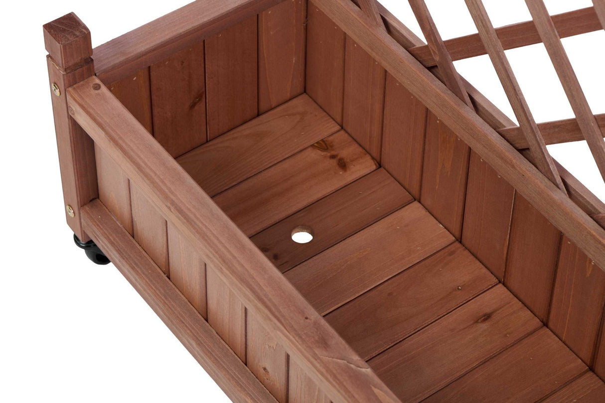 2 Pack Raised Garden Bed with Trellis Wooden Planter Box & Plant Stand with Climbing Racks - Fab Heavy Parts