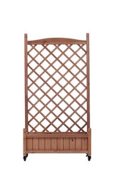 2 Pack Raised Garden Bed with Trellis Wooden Planter Box & Plant Stand with Climbing Racks - Fab Heavy Parts