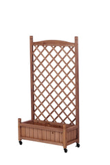 2 Pack Raised Garden Bed with Trellis Wooden Planter Box & Plant Stand with Climbing Racks - Fab Heavy Parts