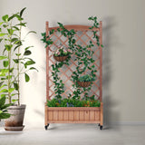 2 Pack Raised Garden Bed with Trellis Wooden Planter Box & Plant Stand with Climbing Racks - Fab Heavy Parts