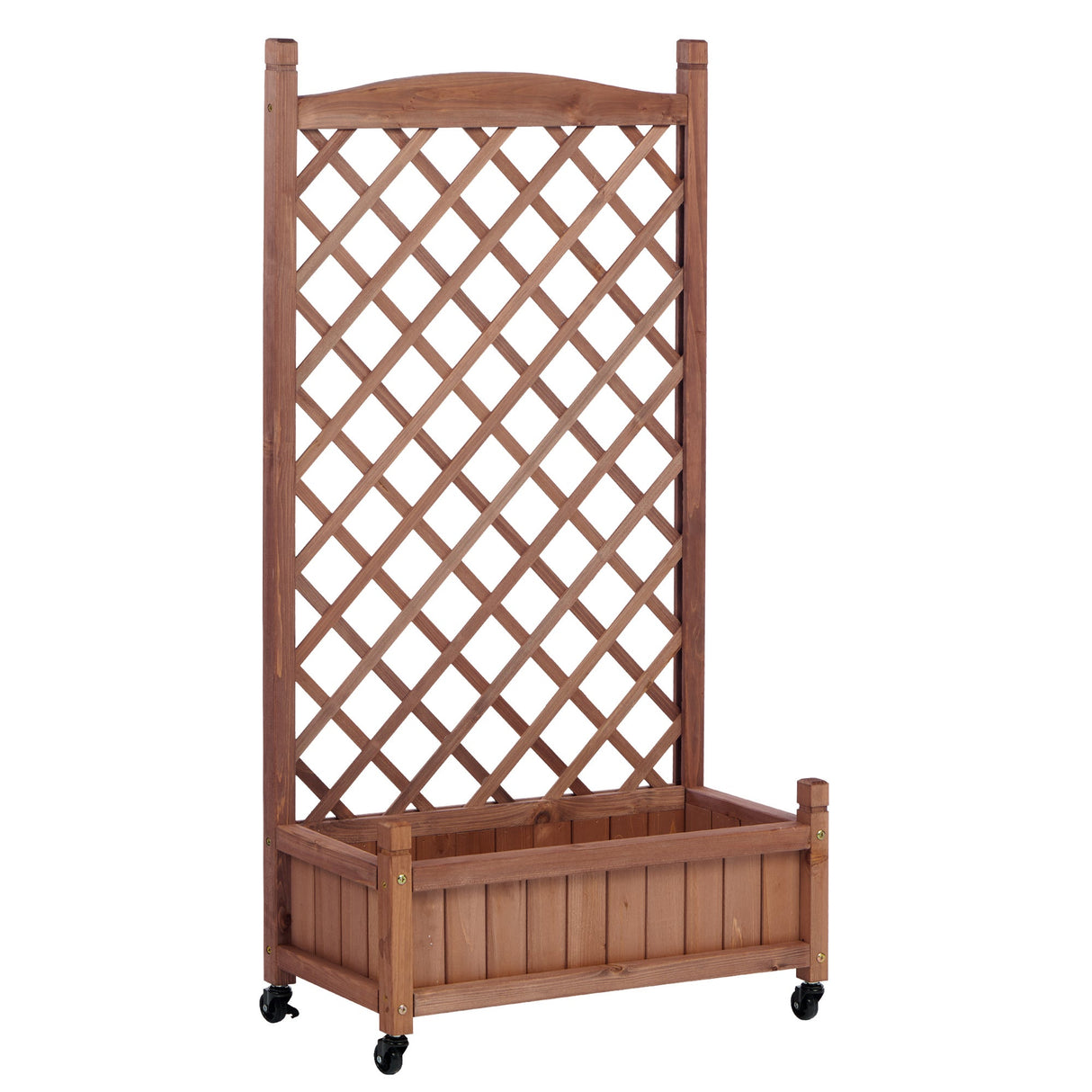 2 Pack Raised Garden Bed with Trellis Wooden Planter Box & Plant Stand with Climbing Racks - Fab Heavy Parts
