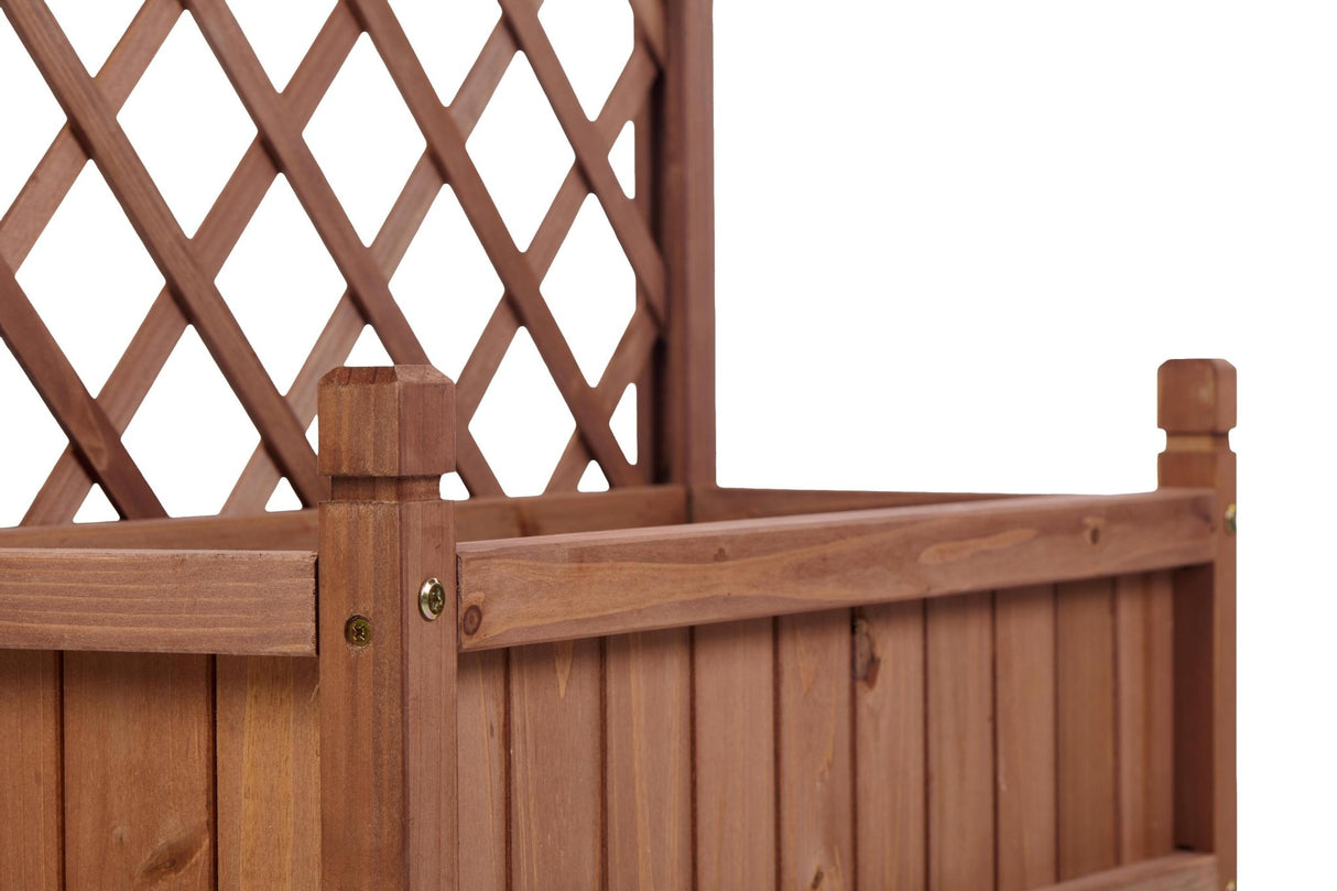 2 Pack Raised Garden Bed with Trellis Wooden Planter Box & Plant Stand with Climbing Racks - Fab Heavy Parts