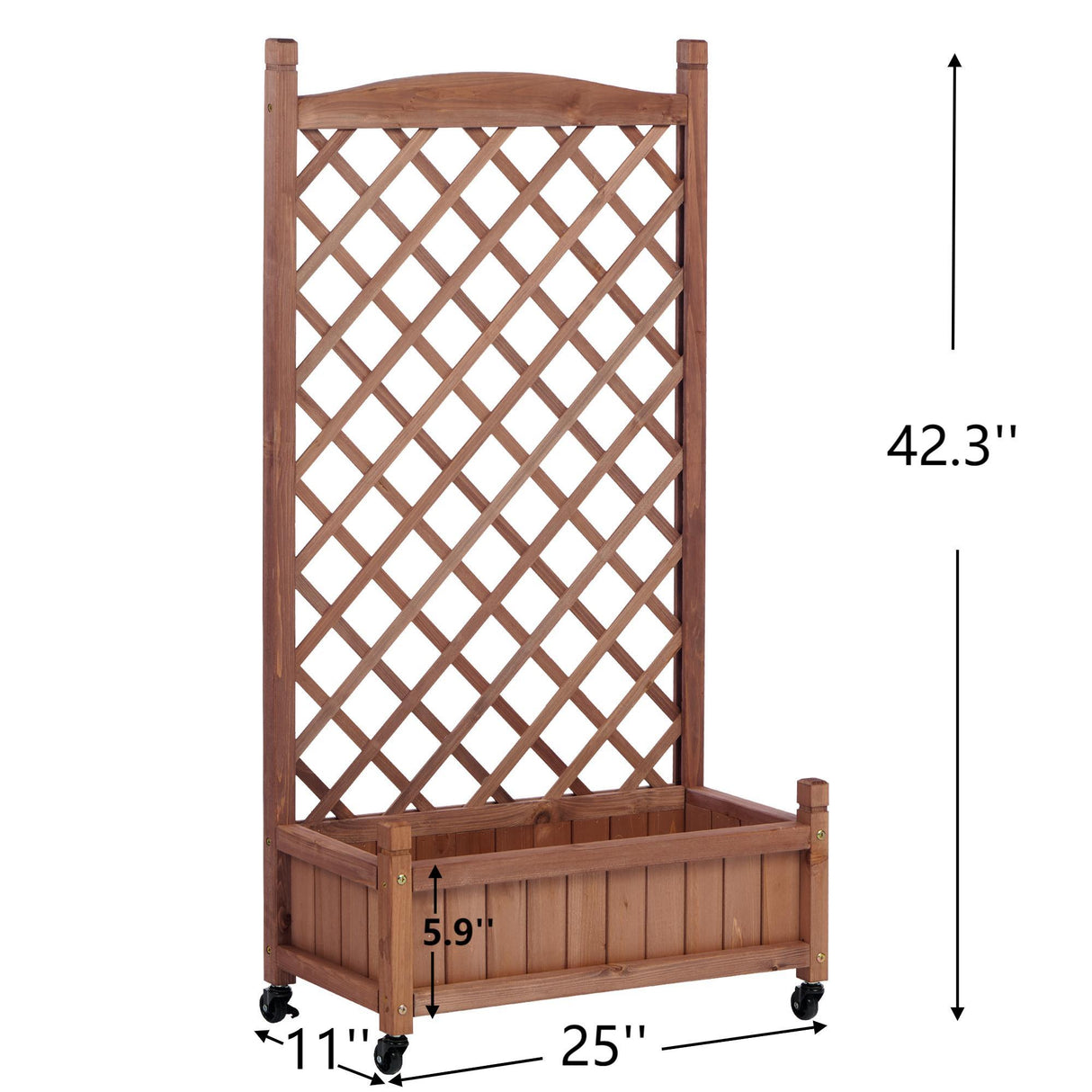 2 Pack Raised Garden Bed with Trellis Wooden Planter Box & Plant Stand with Climbing Racks - Fab Heavy Parts