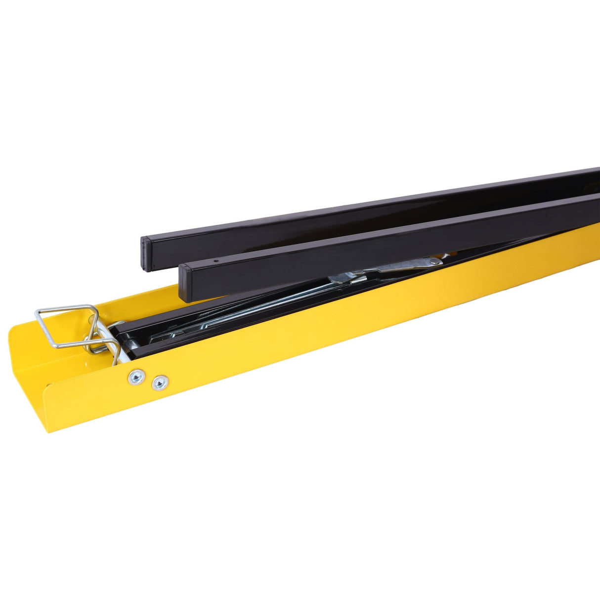 2 Pack Saw Horses Folding Portable Work with Fast Open Legs Convenient Handle Heavy Duty Steel Sawhorse Fully Assembled - Yellow+Black - Fab Heavy Parts