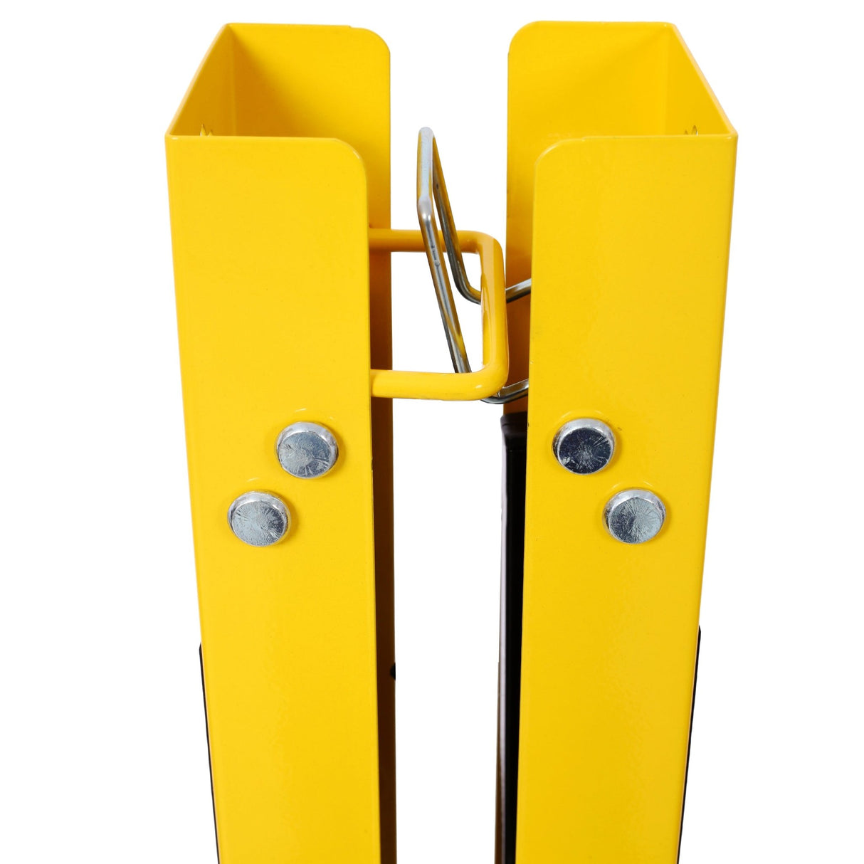 2 Pack Saw Horses Folding Portable Work with Fast Open Legs Convenient Handle Heavy Duty Steel Sawhorse Fully Assembled - Yellow+Black - Fab Heavy Parts