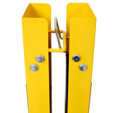 2 Pack Saw Horses Folding Portable Work with Fast Open Legs Convenient Handle Heavy Duty Steel Sawhorse Fully Assembled - Yellow+Black - Fab Heavy Parts