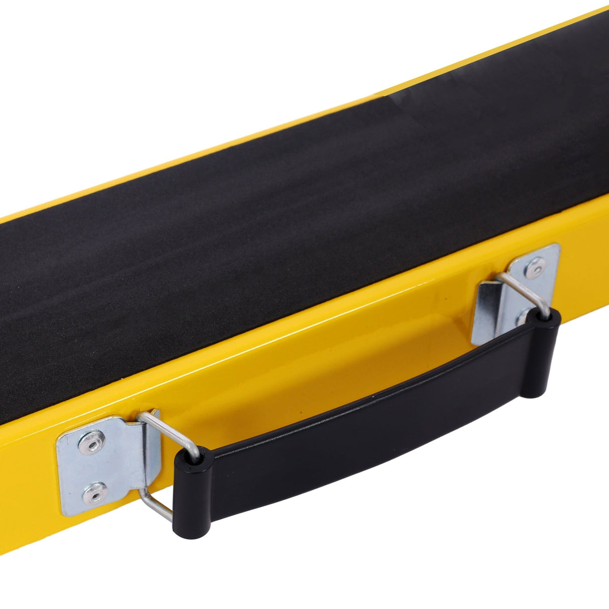 2 Pack Saw Horses Folding Portable Work with Fast Open Legs Convenient Handle Heavy Duty Steel Sawhorse Fully Assembled - Yellow+Black - Fab Heavy Parts