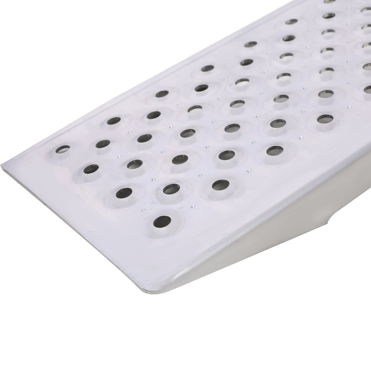 2 PCS 4FT Aluminum Shed Ramps Four Wheeler 880 Lbs Capacity - Silver - Fab Heavy Parts