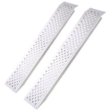 2 PCS 4FT Aluminum Shed Ramps Four Wheeler 880 Lbs Capacity - Silver - Fab Heavy Parts