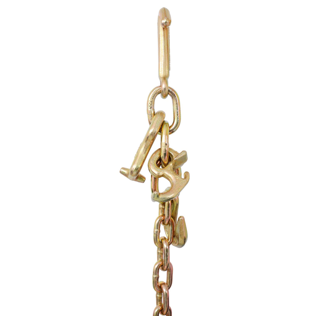 2 Pcs 5/16" x6' Leg G70 15" Long Shank J Hook Tow Chain w/RTJ Cluster Grab 4700 lbs WLL Heavy Duty - Fab Heavy Parts