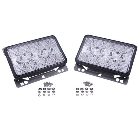 2 PCS 6"x4" LED Headlights Front Hood Light AL152328 Fits for John Deere 5225 5325 5425 5525 5625 - Fab Heavy Parts