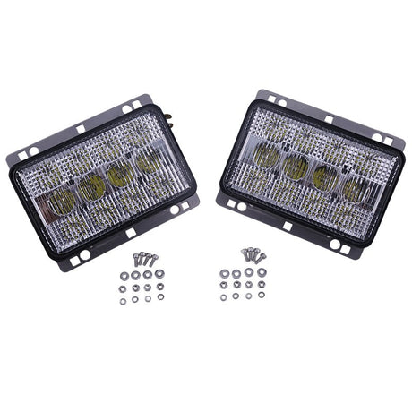 2 PCS 6"x4" LED Headlights Front Hood Light AL152328 Fits for John Deere 5225 5325 5425 5525 5625 - Fab Heavy Parts