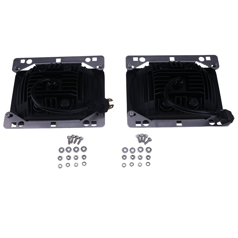 2 PCS 6"x4" LED Headlights Front Hood Light AL152328 Fits for John Deere 5225 5325 5425 5525 5625 - Fab Heavy Parts