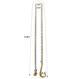 2 Pcs Grade 70 5/16 Inch x 10 Feets Transport Tow Chain J Hook Long Shank w/R T Grab Yellow Zinc - 3,700 lbs. Safe Working Load - Fab Heavy Parts