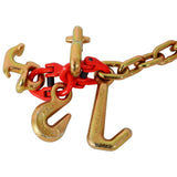 2 PCS J Hook Chain 5/16 in x 10 ft Bridle Tow G80 Bridle Transport Alloy Steel with 2 G70 J Hooks 9260 Lbs Break Strength - Fab Heavy Parts