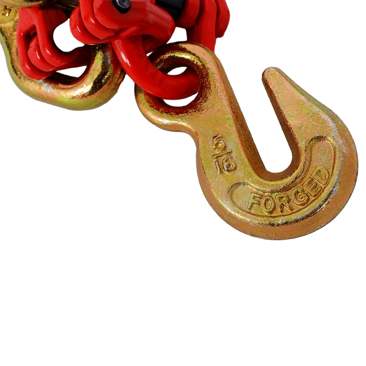 2 PCS J Hook Chain 5/16 in x 10 ft Bridle Tow G80 Bridle Transport Alloy Steel with 2 G70 J Hooks 9260 Lbs Break Strength - Fab Heavy Parts