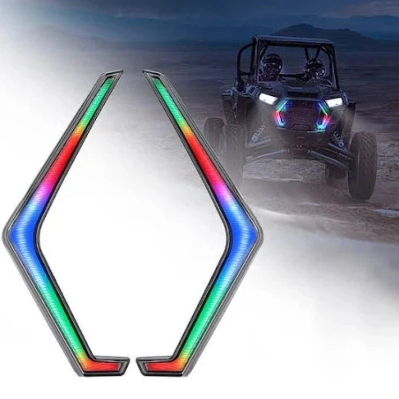 2 PCS LED Turn Signal RGB Fang Accent Light B0801 - 02102CL for Polaris UTV RZR XP 4 1000 - Fab Heavy Parts