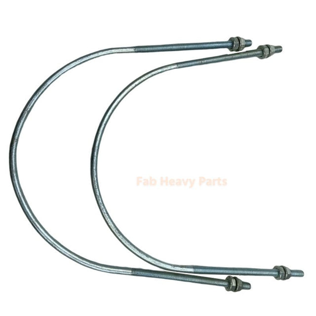 2 PCS Muffler U Bolt 2420T7227 2420T6738 Fits for Kobelco Excavator SK60 K907 K907LC MD200C SK100 SK200 - Fab Heavy Parts