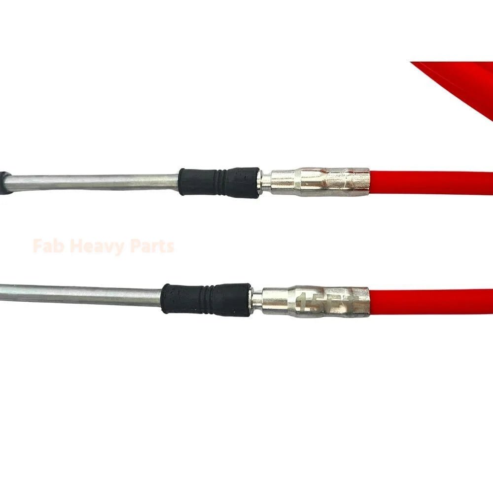 2 PCS Red 16FT 3300/33C Throttle Cable Boat Control Fits for Yamaha Fits Honda Fits Suzuki - Red - Fab Heavy Parts