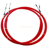 2 Pcs/set 9FT Universal 3300/33C Throttle Cable Fits for Yamaha/ Honda/ Suzuki Boat Control Red
