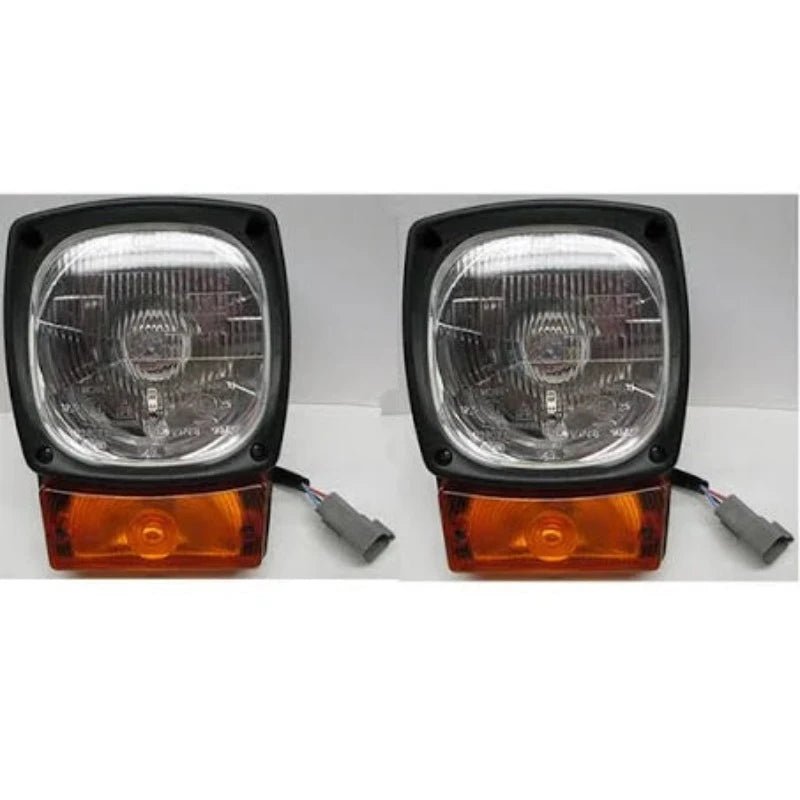 2 Piece Headlight 3E - 7587 3E7587 Fits for Caterpillar CAT Engine 3114 3116 C4.4 Loader 914G 924F 928G 924G 924GZ - Fab Heavy Parts