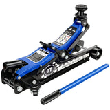2 Ton 4400lbs Low Profile Floor Jack Hydraulic Lifting Range 85mm/3.35" - 360mm/14.17" - Blue - Fab Heavy Parts