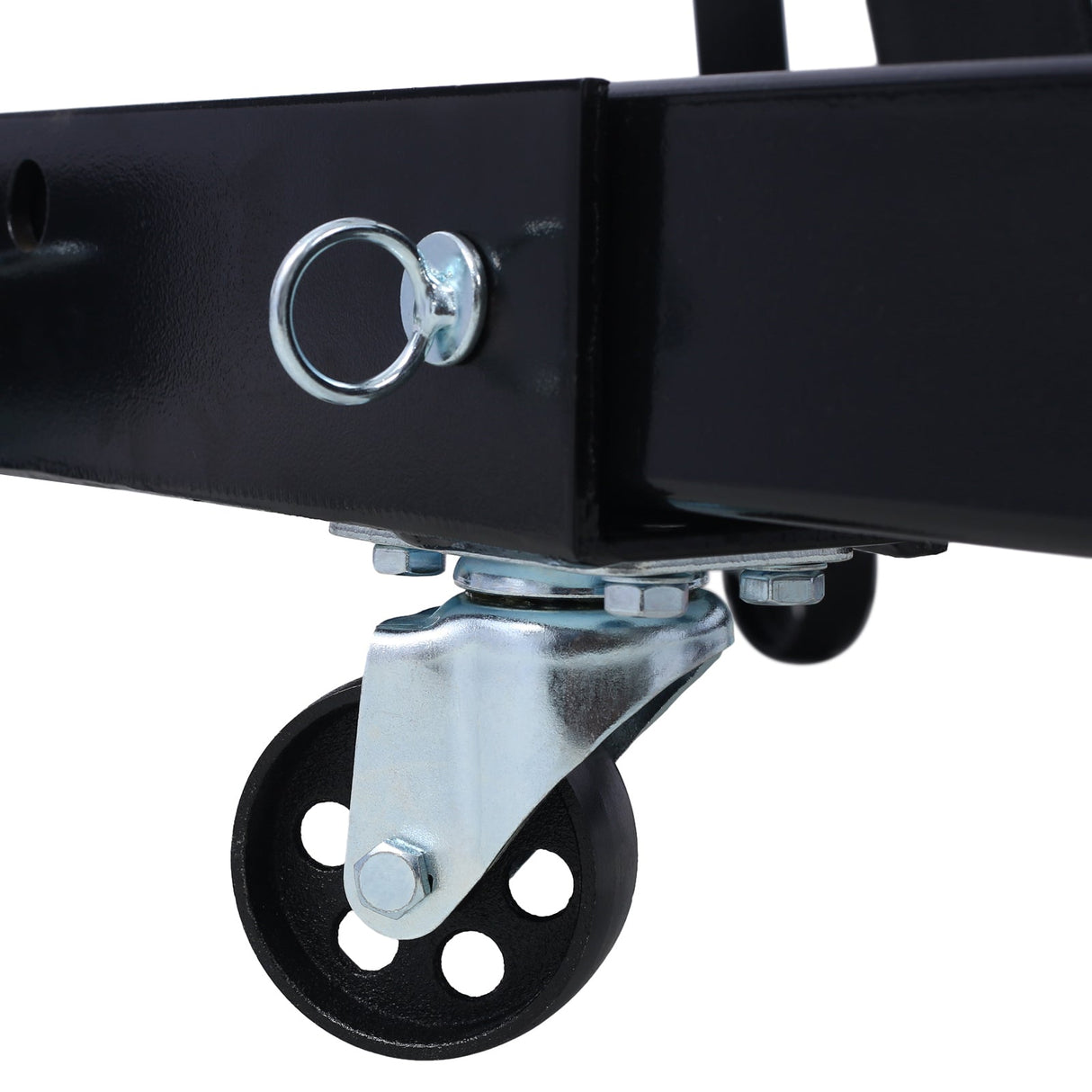 2 Ton Folding Engine Cherry Picker Shop Crane Hoist Lift Heavy Duty Steel with 6 Iron Caster Wheels Black - Fab Heavy Parts