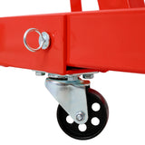 2 Ton Folding Engine Hoist Cherry Picker Shop Crane Lift 4000 lbs Capacity Heavy Duty Steel with 6 Iron Caster Wheels - Red - Fab Heavy Parts